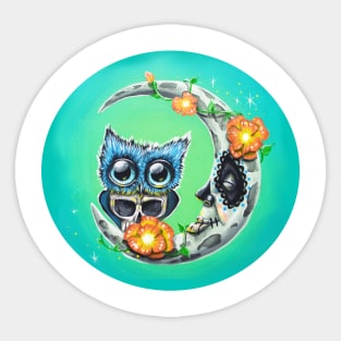 MOon and oWl Sticker